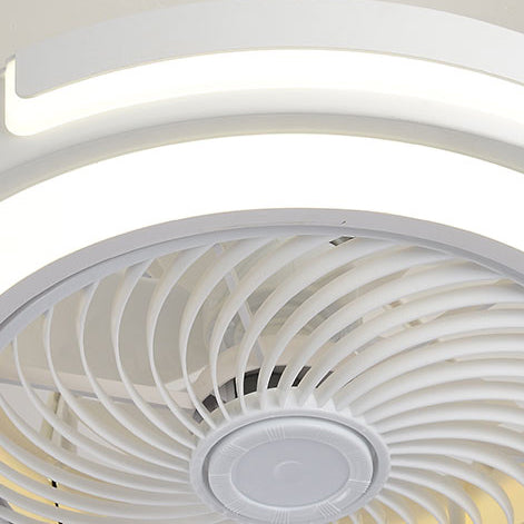 Acrylcirgular LED -Lüfter Flush Mount in moderner kreativer Stil Schmiedeeisen Deckenventilatoren für Schlafzimmer