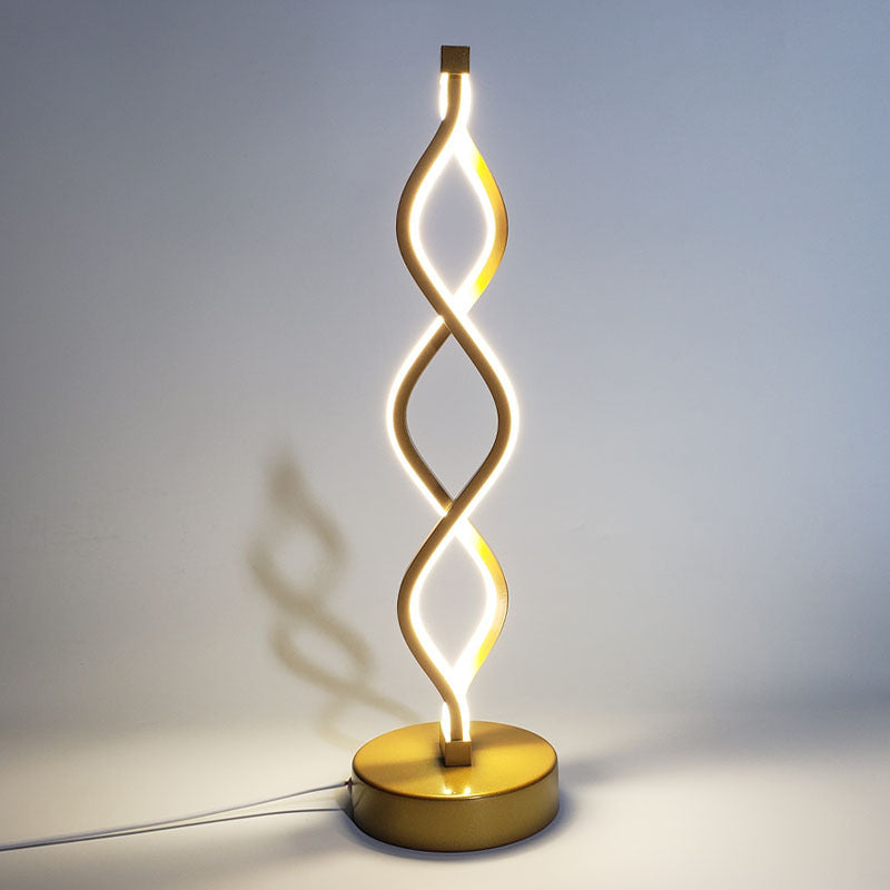 Lampade da comodino moderne con luce da tavolo lineare Lampade da comodino a 2 luci in metallo