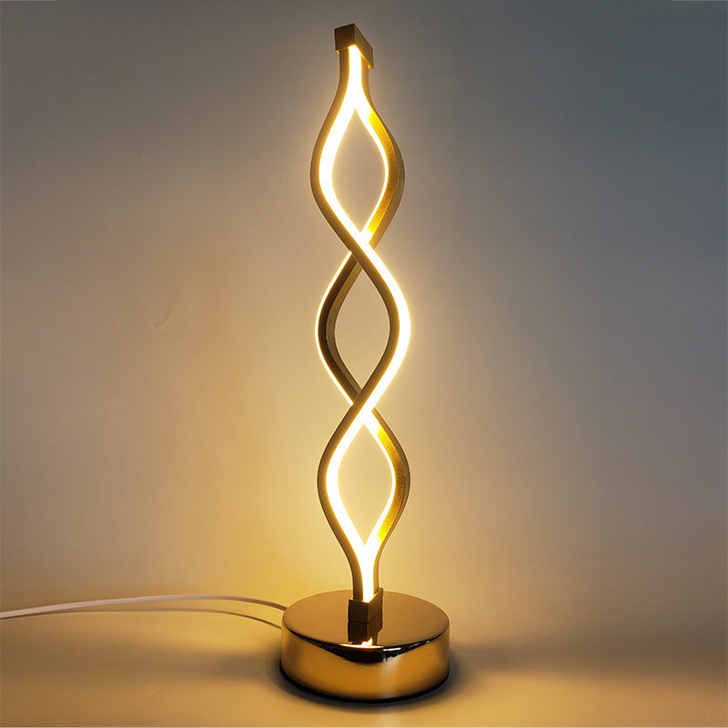 Lampade da comodino moderne con luce da tavolo lineare Lampade da comodino a 2 luci in metallo