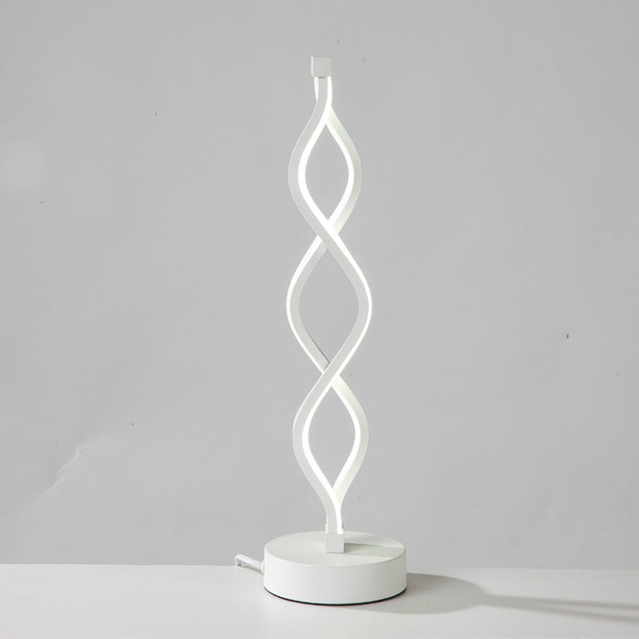 Lampade da comodino moderne con luce da tavolo lineare Lampade da comodino a 2 luci in metallo