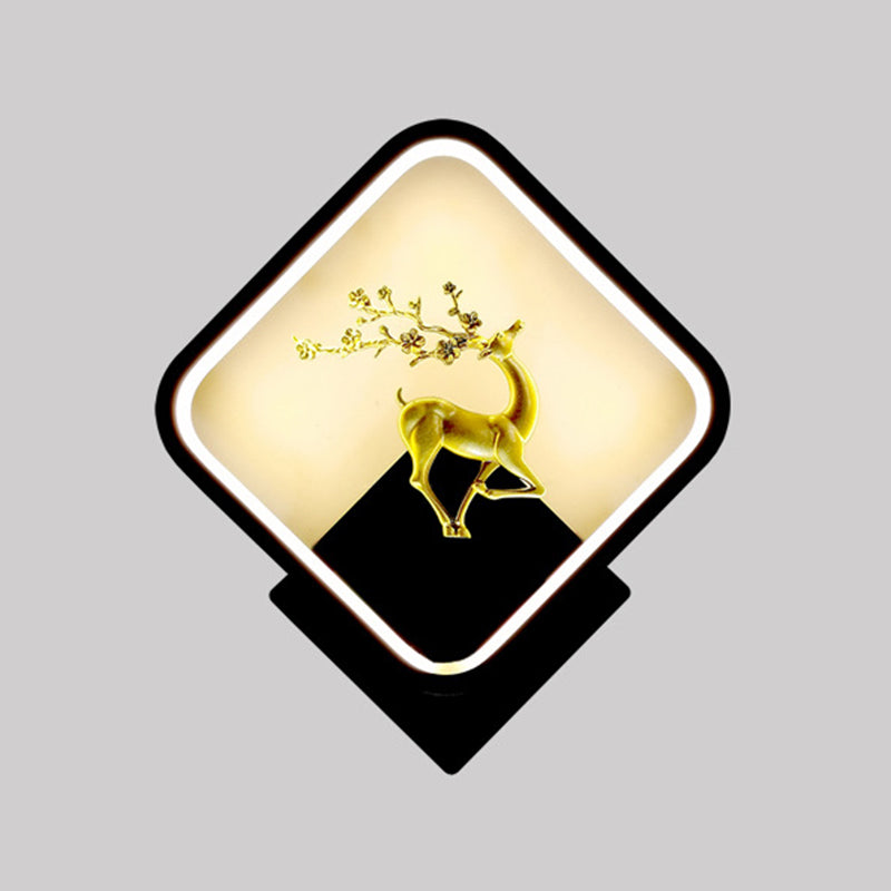 1 Licht linearer Schatten Wandleuchten moderner einfacher Stil LED-Wandbeleuchtung in Schwarz