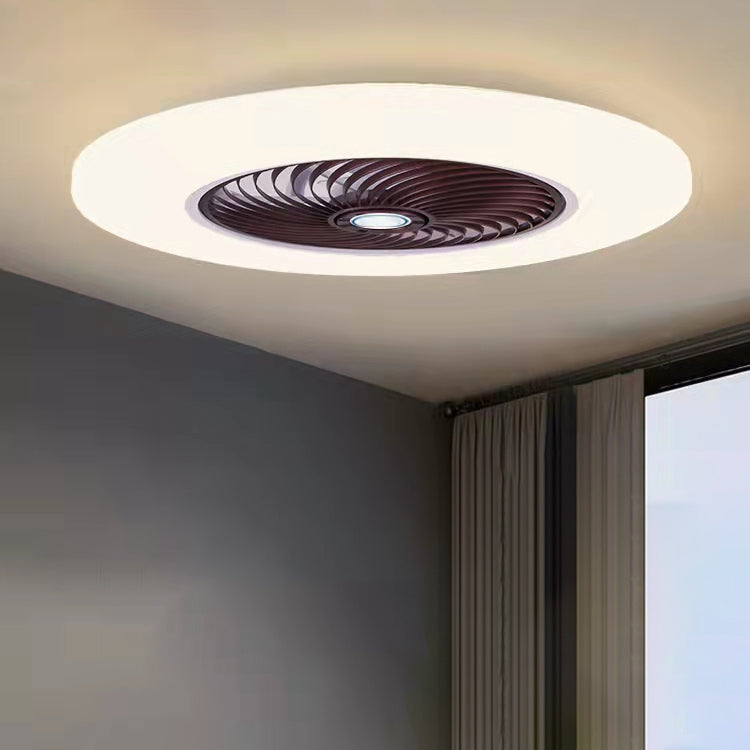 Acryl weiße LED -Deckenventilator Licht im modernen prägnanten Stil Eisen kreisförmiger Flush -Mount für Schlafzimmer