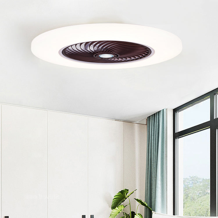 Acryl weiße LED -Deckenventilator Licht im modernen prägnanten Stil Eisen kreisförmiger Flush -Mount für Schlafzimmer