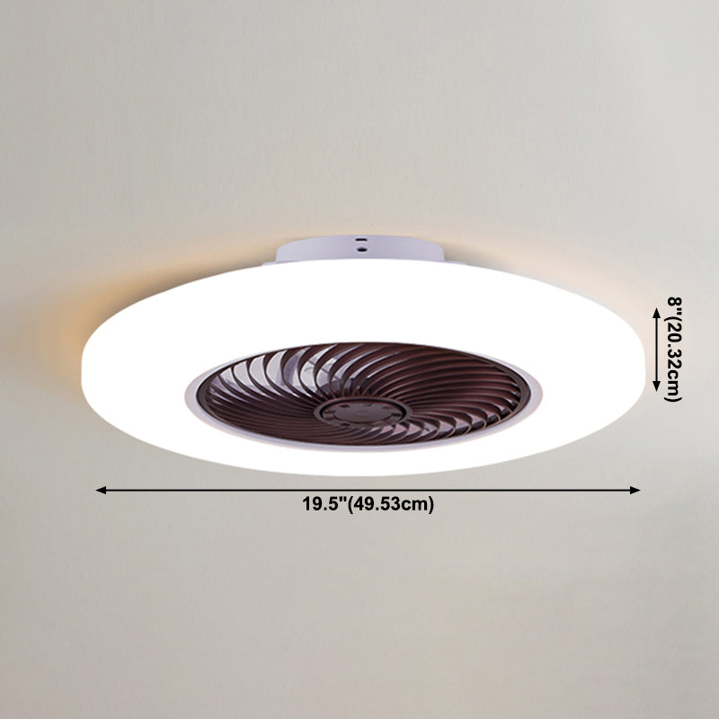 Acryl weiße LED -Deckenventilator Licht im modernen prägnanten Stil Eisen kreisförmiger Flush -Mount für Schlafzimmer