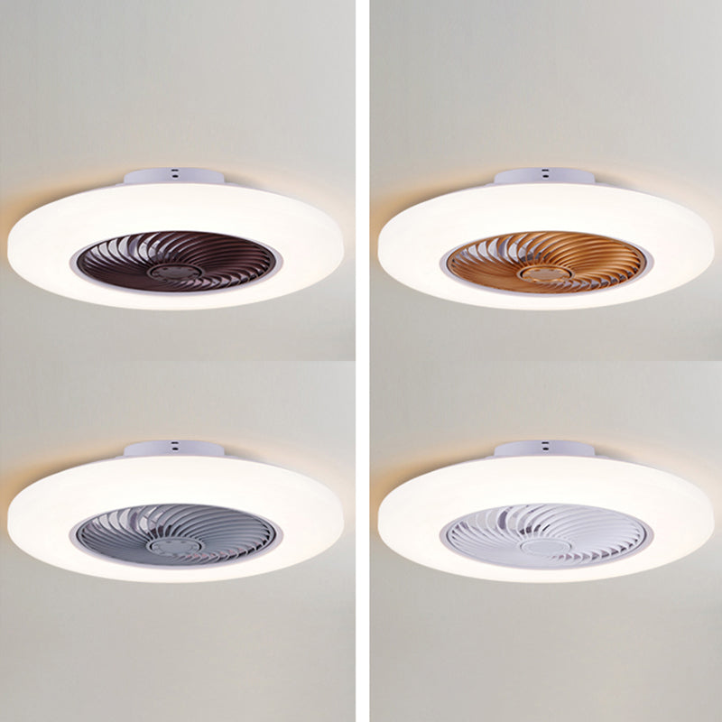Acryl weiße LED -Deckenventilator Licht im modernen prägnanten Stil Eisen kreisförmiger Flush -Mount für Schlafzimmer