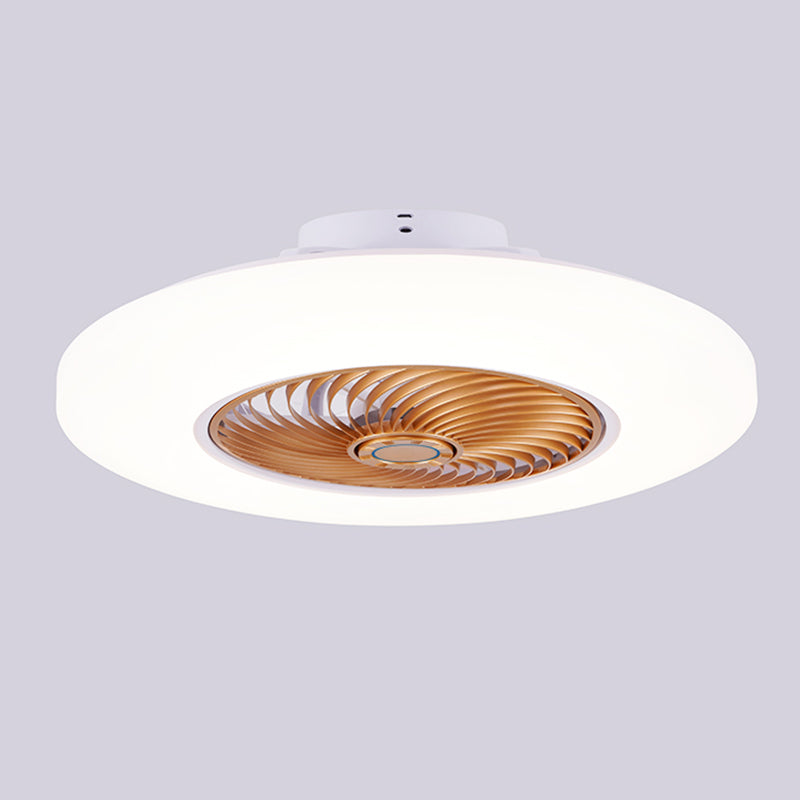 Acryl weiße LED -Deckenventilator Licht im modernen prägnanten Stil Eisen kreisförmiger Flush -Mount für Schlafzimmer