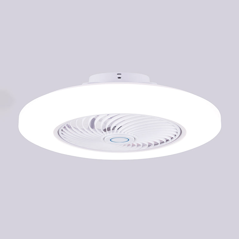 Acryl weiße LED -Deckenventilator Licht im modernen prägnanten Stil Eisen kreisförmiger Flush -Mount für Schlafzimmer