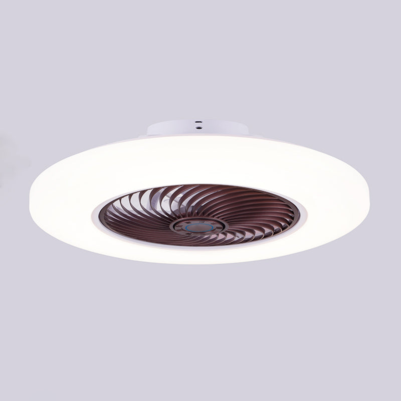 Acryl weiße LED -Deckenventilator Licht im modernen prägnanten Stil Eisen kreisförmiger Flush -Mount für Schlafzimmer