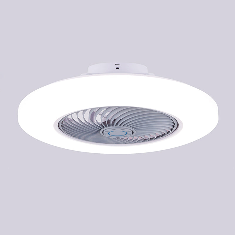 Acryl weiße LED -Deckenventilator Licht im modernen prägnanten Stil Eisen kreisförmiger Flush -Mount für Schlafzimmer