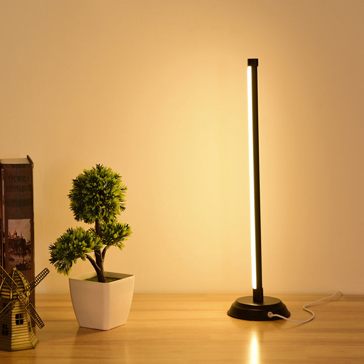 1 Light Linear Nightstand Lamps Modern Bedside Lamps Metal Night Table Lamp