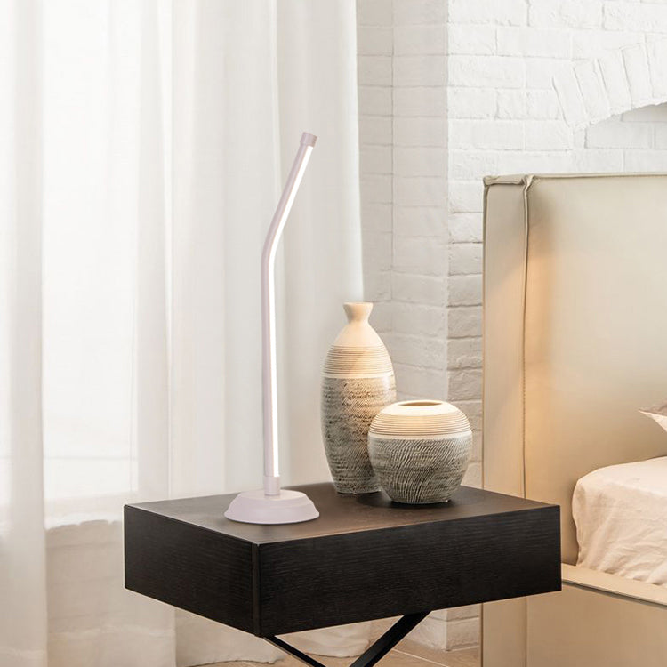 1 Light Linear Nightstand Lamps Modern Bedside Lamps Metal Night Table Lamp