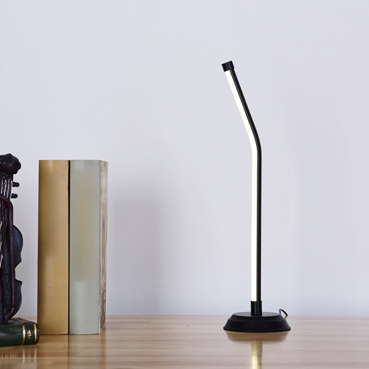 1 Light Linear Nightstand Lamps Modern Bedside Lamps Metal Night Table Lamp