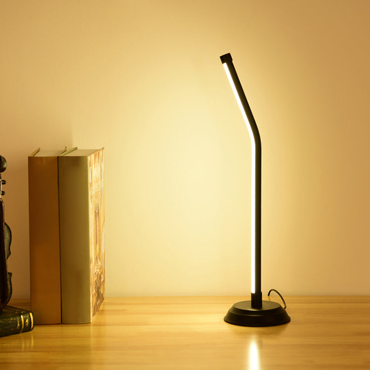 1 Light Linear Nightstand Lamps Modern Bedside Lamps Metal Night Table Lamp