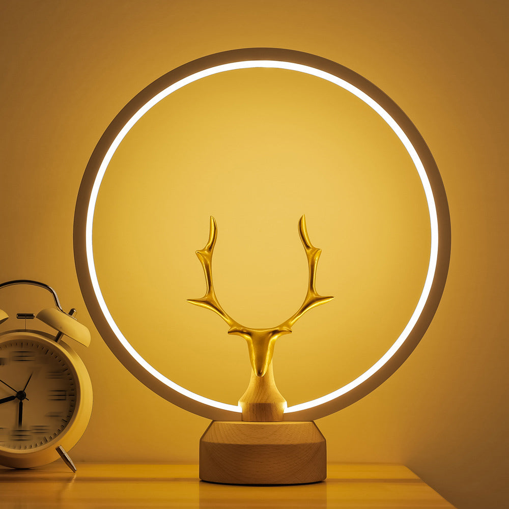 Linear Table Lamp Modern Nightstand Lamps Metal 1 Light Night Table Lamps in White