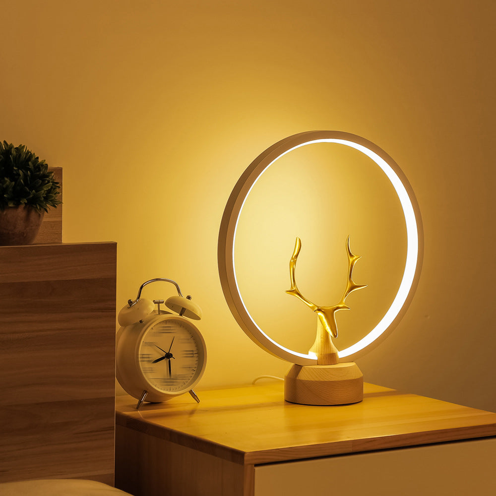 Linear Table Lamp Modern Nightstand Lamps Metal 1 Light Night Table Lamps in White