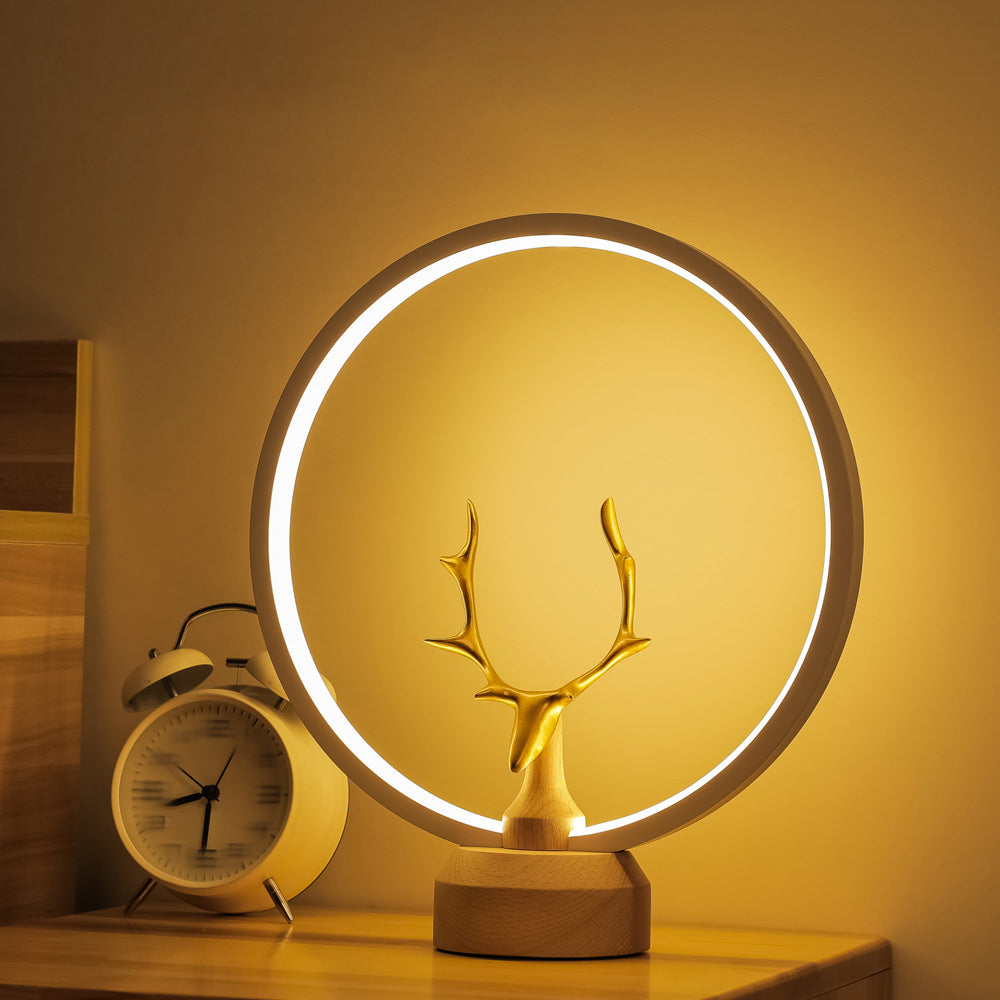 Linear Table Lamp Modern Nightstand Lamps Metal 1 Light Night Table Lamps in White