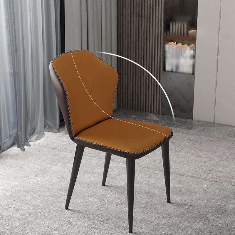 Modern Polyurethane Dining Chair 17'' Wide Wingback Side Chair for Home Use
