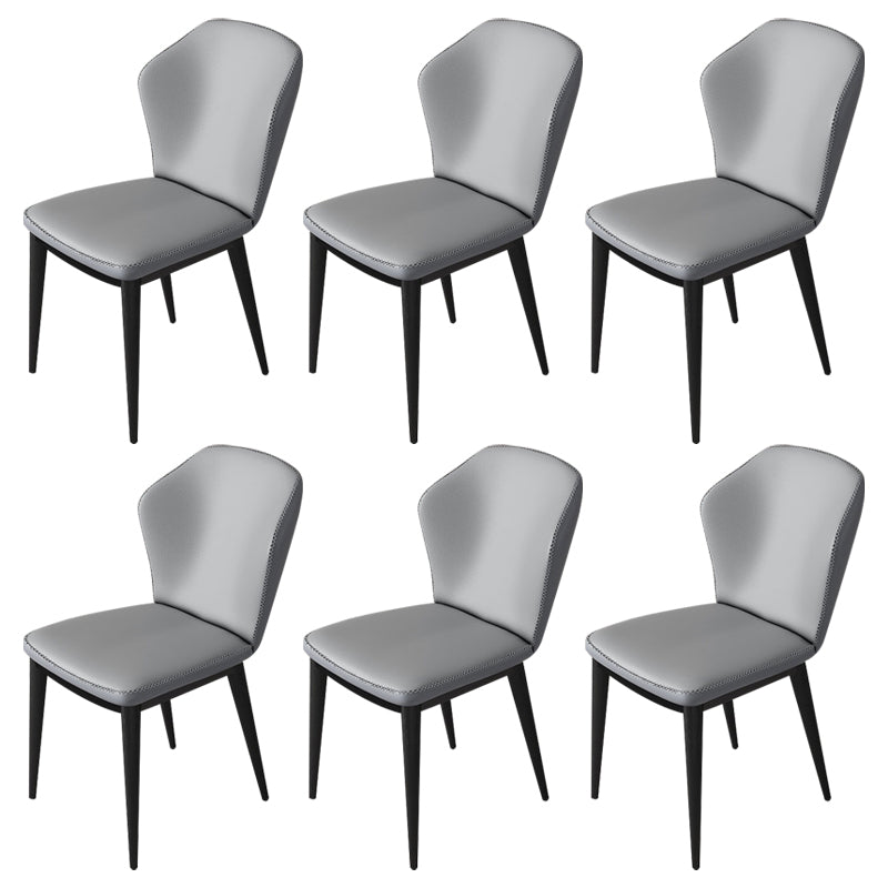Modern Polyurethane Dining Chair 17'' Wide Wingback Side Chair for Home Use