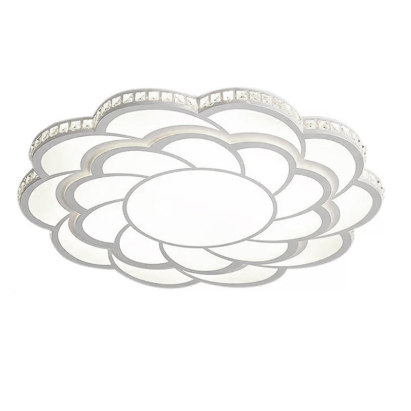 31.5"/39" Wide Blossom Large Flush Mount Fixture Modern LED Crystal Accent Flush Mount Lamp in Warm/White Light