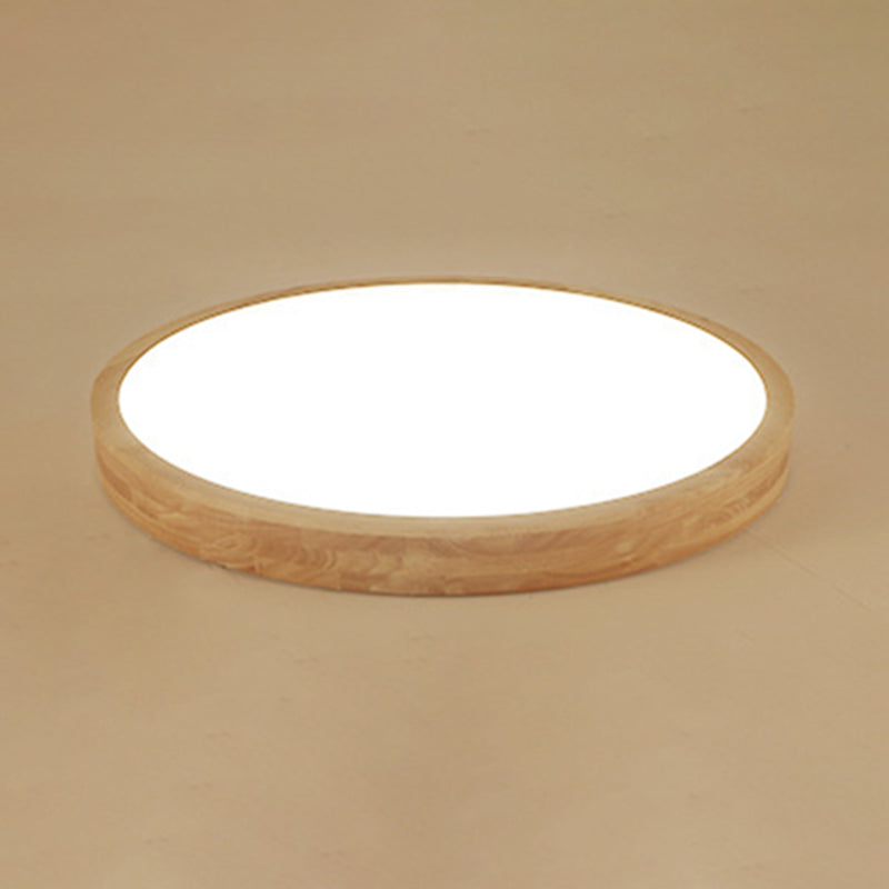 1-Light Wood Ceiling Light Fixtures Modern Style Geometric Semi Flush Mount Lighting