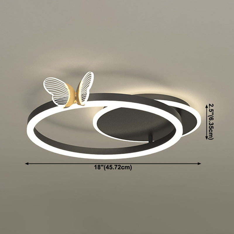 Multi Lights Acrylic Ceiling Mounted Fixture Modern Style Ring Flush Mount Led Lights