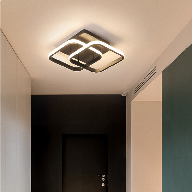 Moderne stijl 2-lichts plafondinbouwverlichting Geometrische metalen semi-led inbouwarmatuur