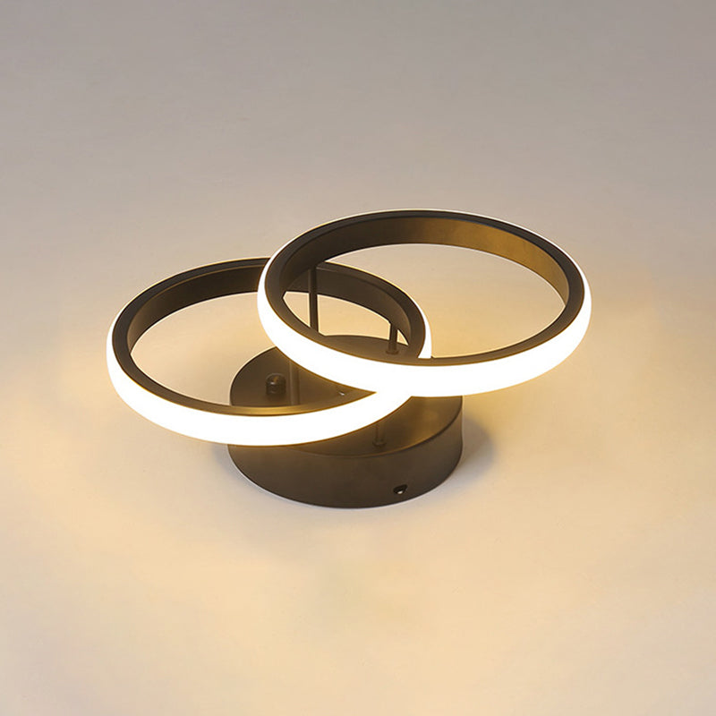 Luminaires encastrés de plafond à 2 lumières de style moderne Luminaire encastré semi-led en métal géométrique