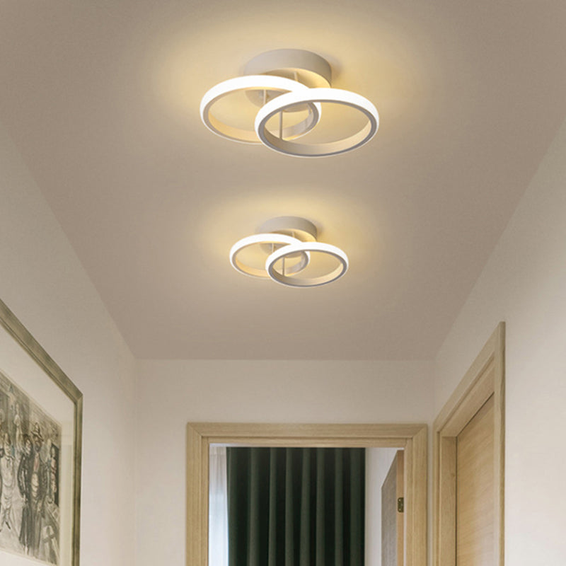 Moderne stijl 2-lichts plafondinbouwverlichting Geometrische metalen semi-led inbouwarmatuur