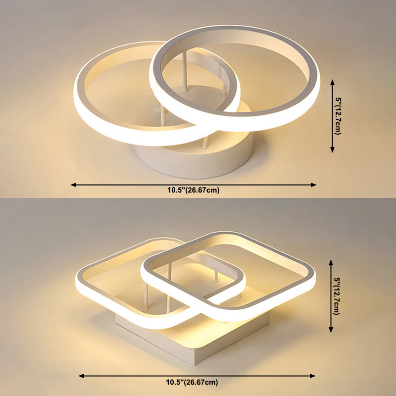 Moderne stijl 2-lichts plafondinbouwverlichting Geometrische metalen semi-led inbouwarmatuur