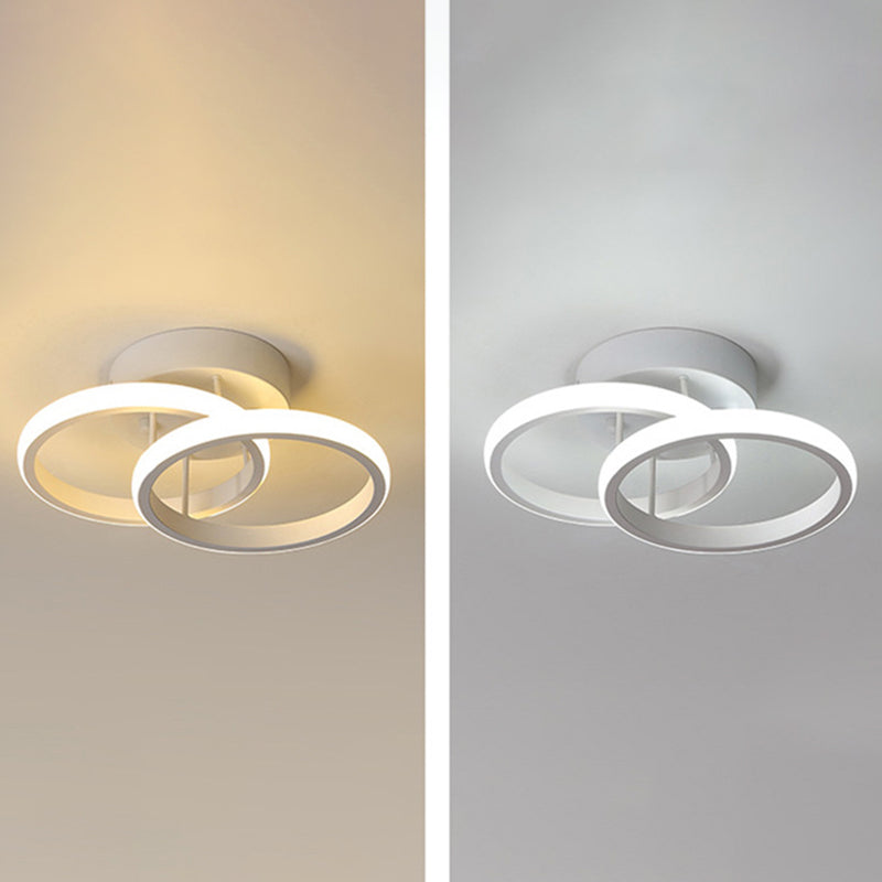 Moderne stijl 2-lichts plafondinbouwverlichting Geometrische metalen semi-led inbouwarmatuur
