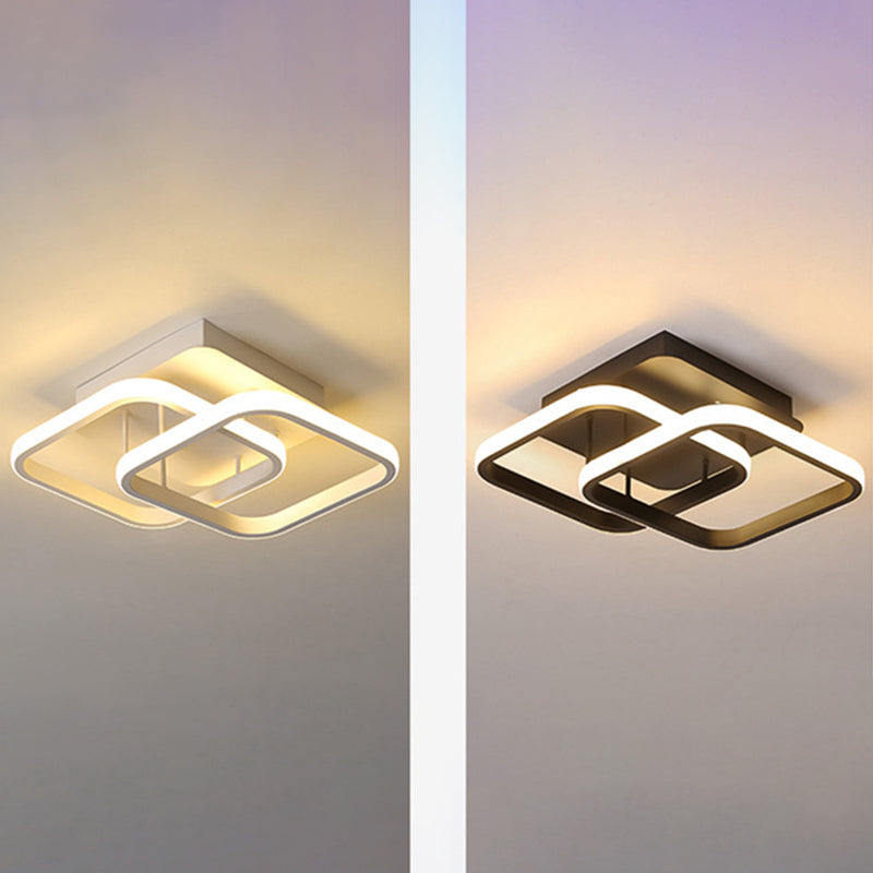 Moderne stijl 2-lichts plafondinbouwverlichting Geometrische metalen semi-led inbouwarmatuur