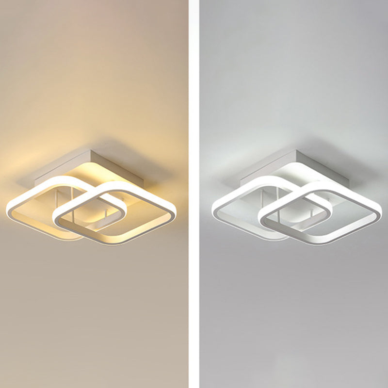 Moderne stijl 2-lichts plafondinbouwverlichting Geometrische metalen semi-led inbouwarmatuur