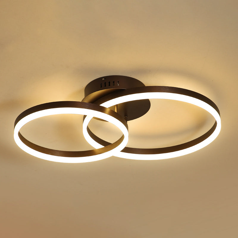 Luminaire de plafond circulaire de style moderne, plafonnier semi-encastré en métal multi-lumières