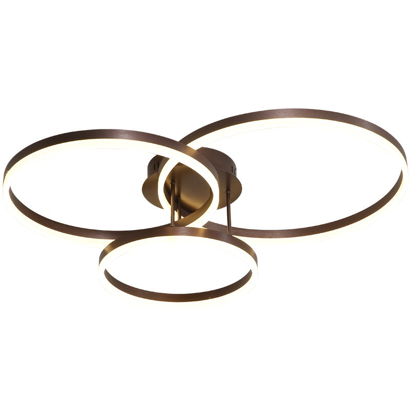 Luminaire de plafond circulaire de style moderne, plafonnier semi-encastré en métal multi-lumières