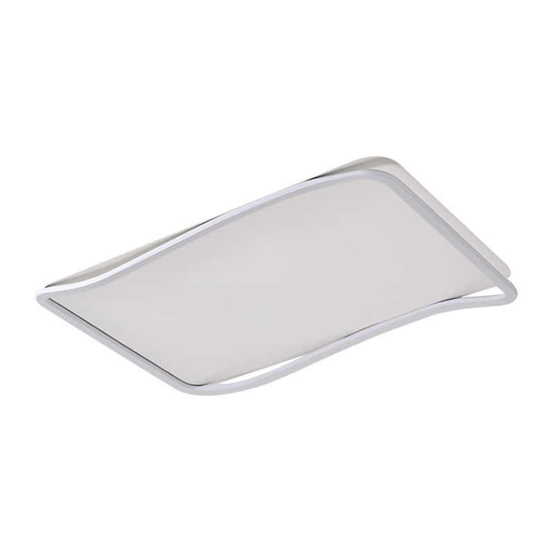 Flush rectangulaire Mount Light Modern Style Metal 1 Light Led Flush Ceiling Lights in White