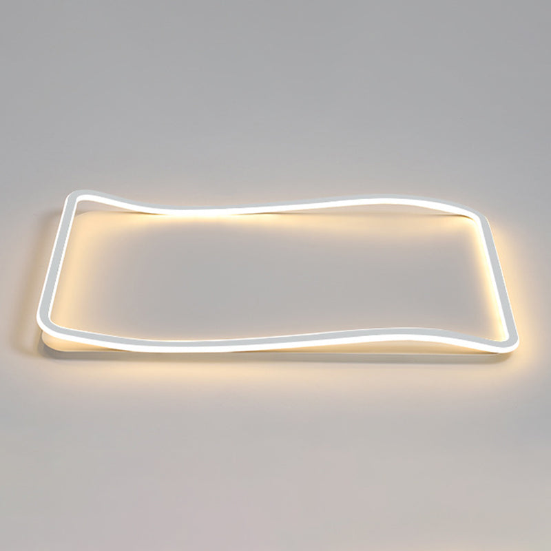 Flush rectangulaire Mount Light Modern Style Metal 1 Light Led Flush Ceiling Lights in White