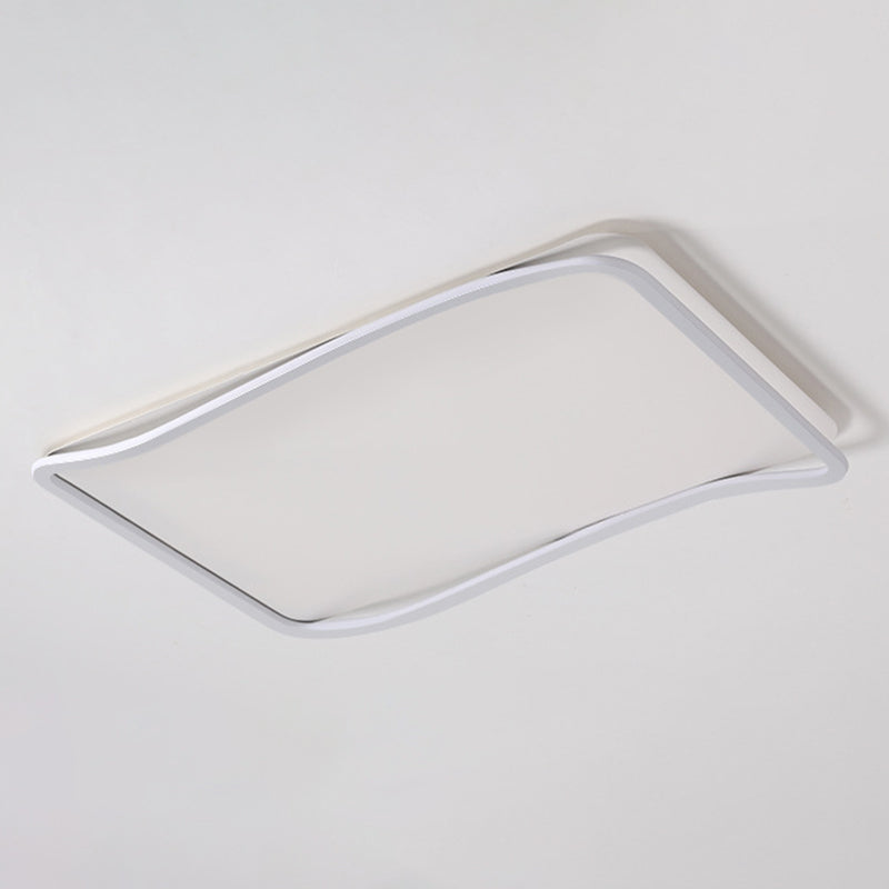 Flush rectangulaire Mount Light Modern Style Metal 1 Light Led Flush Ceiling Lights in White