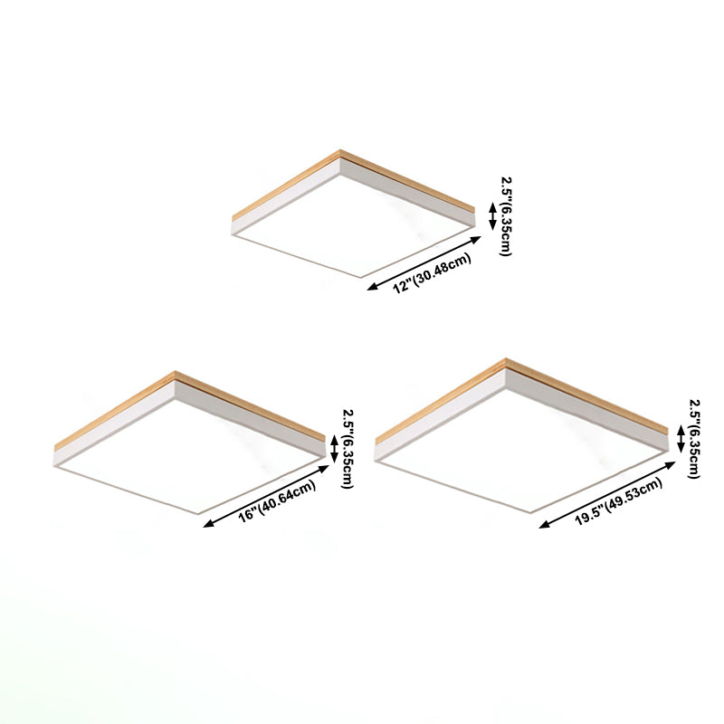 Square Flush Mount Ceiling Light Modern Style Metal 1 Head  Led Flush Mount