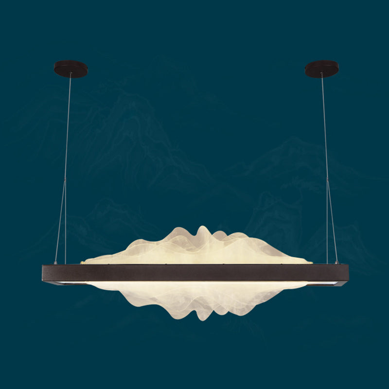 Modern Metal Chandelier Lamp Linear 1-light LED Island Pendant for Dining Room