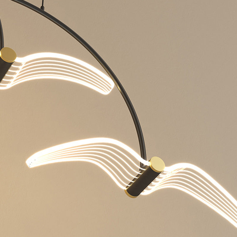 Illuminazione a pendente lineare moderna illuminazione lampadario metallo 2 luci isola luminosa in nero