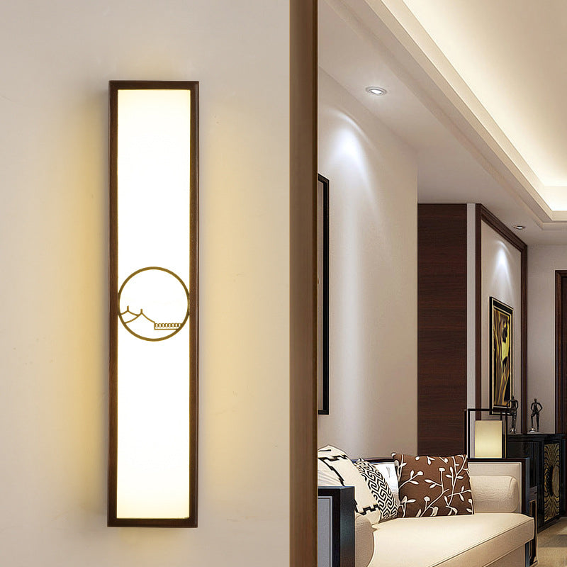 1-licht houten moderne sconce verlichtingsarmaturen kwadraat muurlamp sconce voor woonkamer