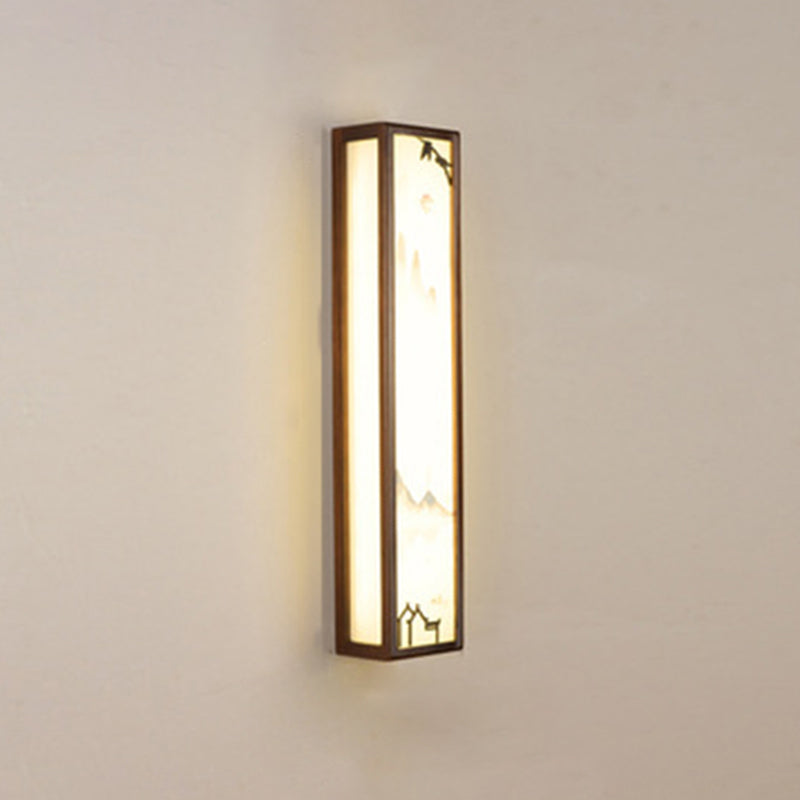 1-licht houten moderne sconce verlichtingsarmaturen kwadraat muurlamp sconce voor woonkamer