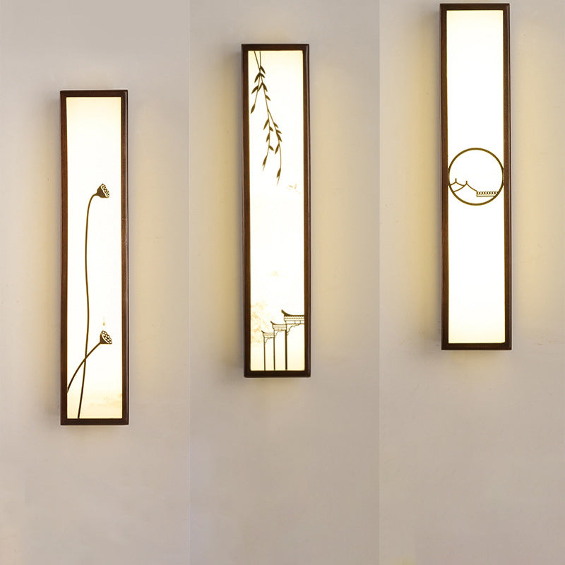 1-licht houten moderne sconce verlichtingsarmaturen kwadraat muurlamp sconce voor woonkamer