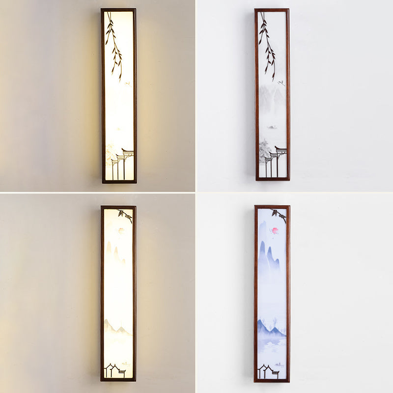 1-licht houten moderne sconce verlichtingsarmaturen kwadraat muurlamp sconce voor woonkamer