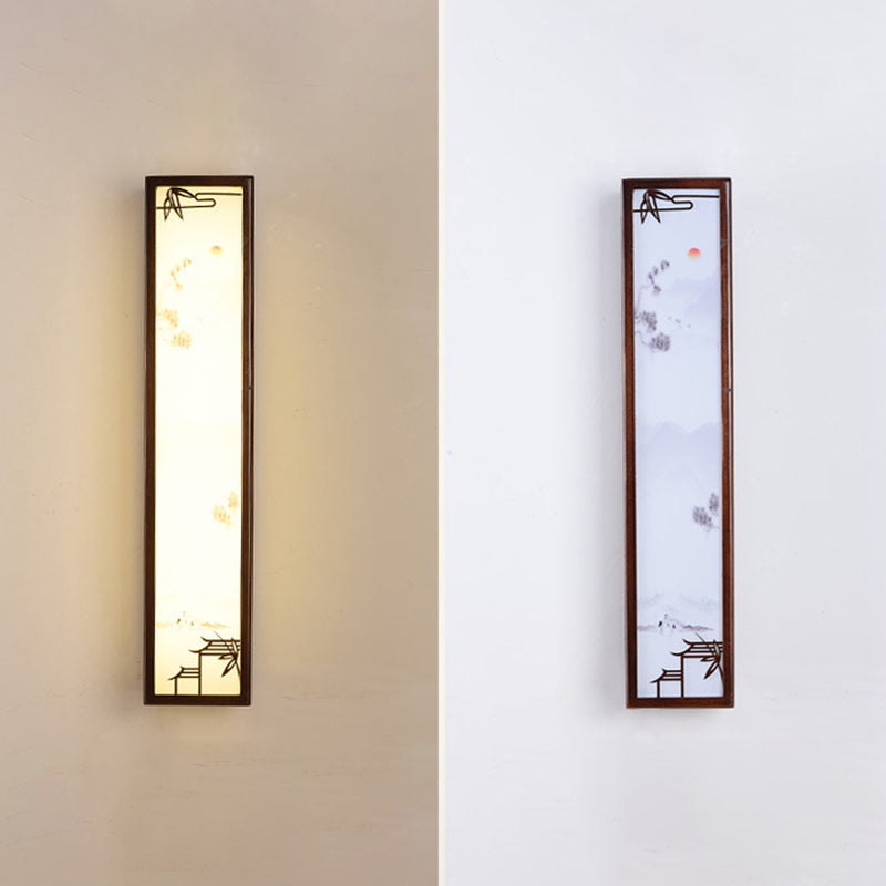 1-licht houten moderne sconce verlichtingsarmaturen kwadraat muurlamp sconce voor woonkamer