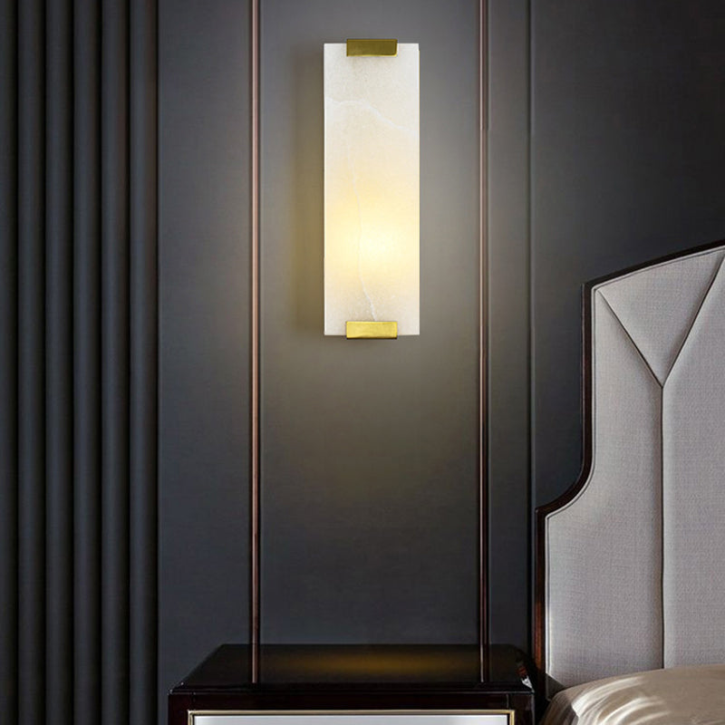 Moderner Marmorrechteck-Wandleuchte 1-Licht-Leuchtenlicht für Wohnzimmer