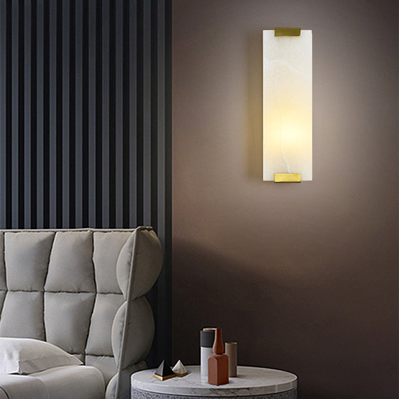 Moderner Marmorrechteck-Wandleuchte 1-Licht-Leuchtenlicht für Wohnzimmer
