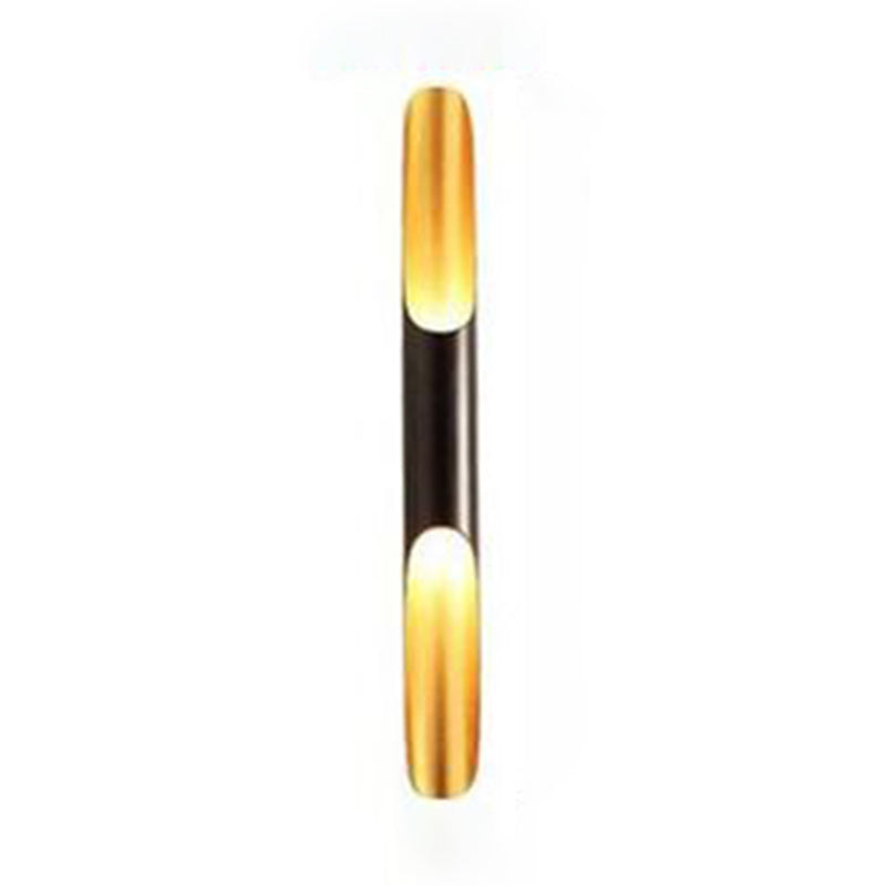 Black and Gold Wall Light in Modern Luxury Style Aluminium Cylindroid Wall Lamp for Interior Spaces
