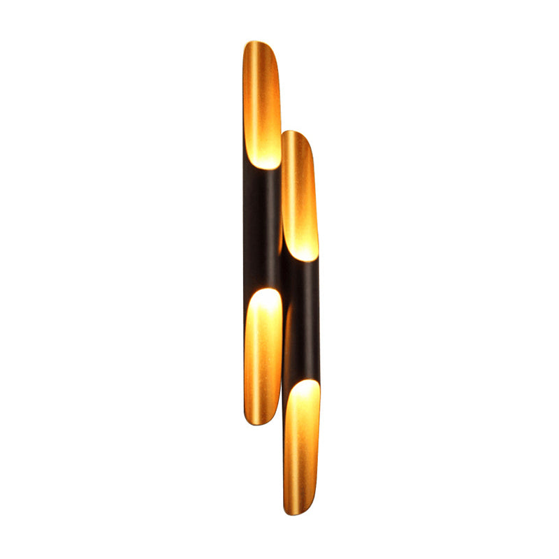Black and Gold Wall Light in Modern Luxury Style Aluminium Cylindroid Wall Lamp for Interior Spaces