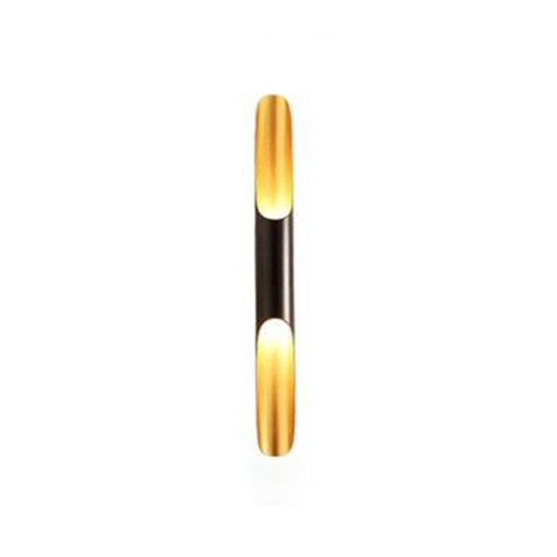 Black and Gold Wall Light in Modern Luxury Style Aluminium Cylindroid Wall Lamp for Interior Spaces